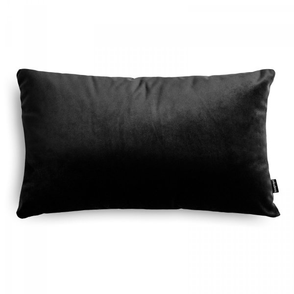 Velvet black decorative cushion 50x30