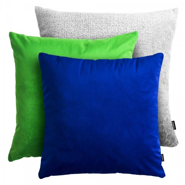 Niebiesko-zielony zestaw poduszek dekoracyjnych Velvet