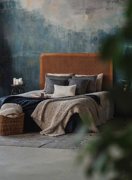 Goodi Granatowy zestaw 5 poduszek dekoracyjnych do sypialni 