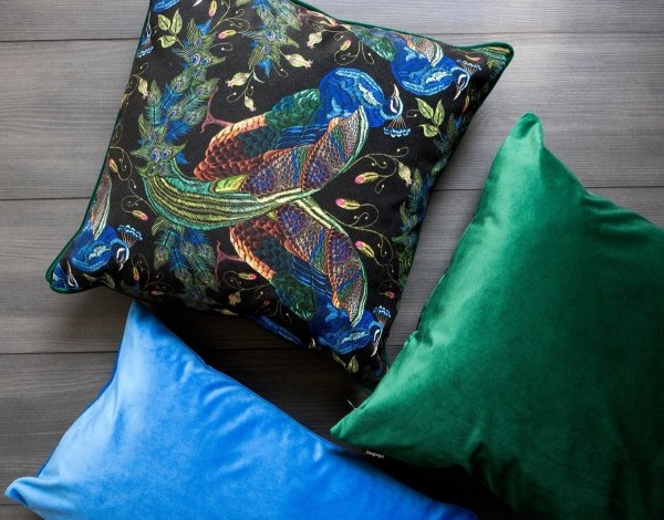 Zielono-niebieski zestaw poduszek dekoracyjnych Peacock