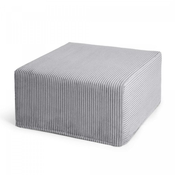 Duża kwadratowa szara pufa CORD Slim 60x30