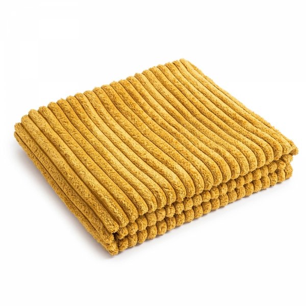 Żółta narzuta na łóżko 220x140 Cord