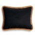 Tesse czarna poduszka dekoracyjna z rudą plecionką 50x40