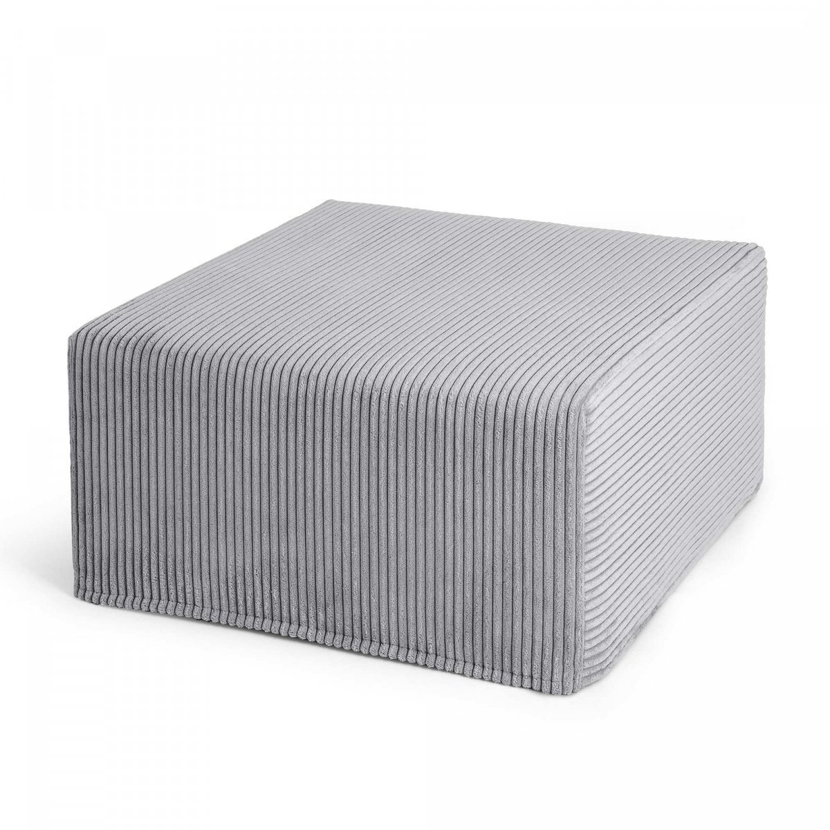 Großer quadratischer Grauer Pouf CORD Slim 60x30