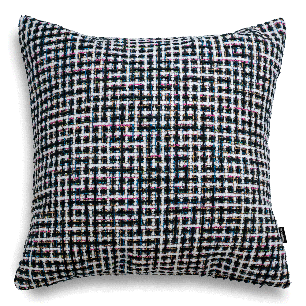 Teli Large Black-and-Gray Decorative Pillow 50x50