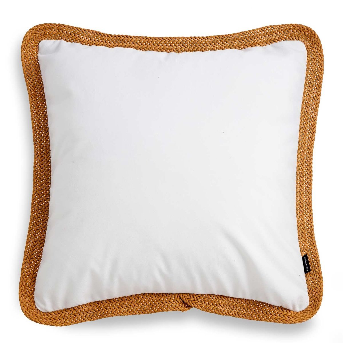 Tesse White Decorative Pillow with Rust Braiding 45x45