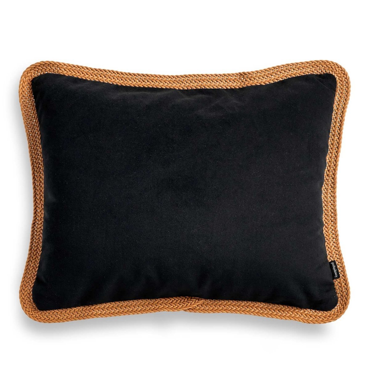 Tesse Black Decorative Cushion with Red Braiding 50x40