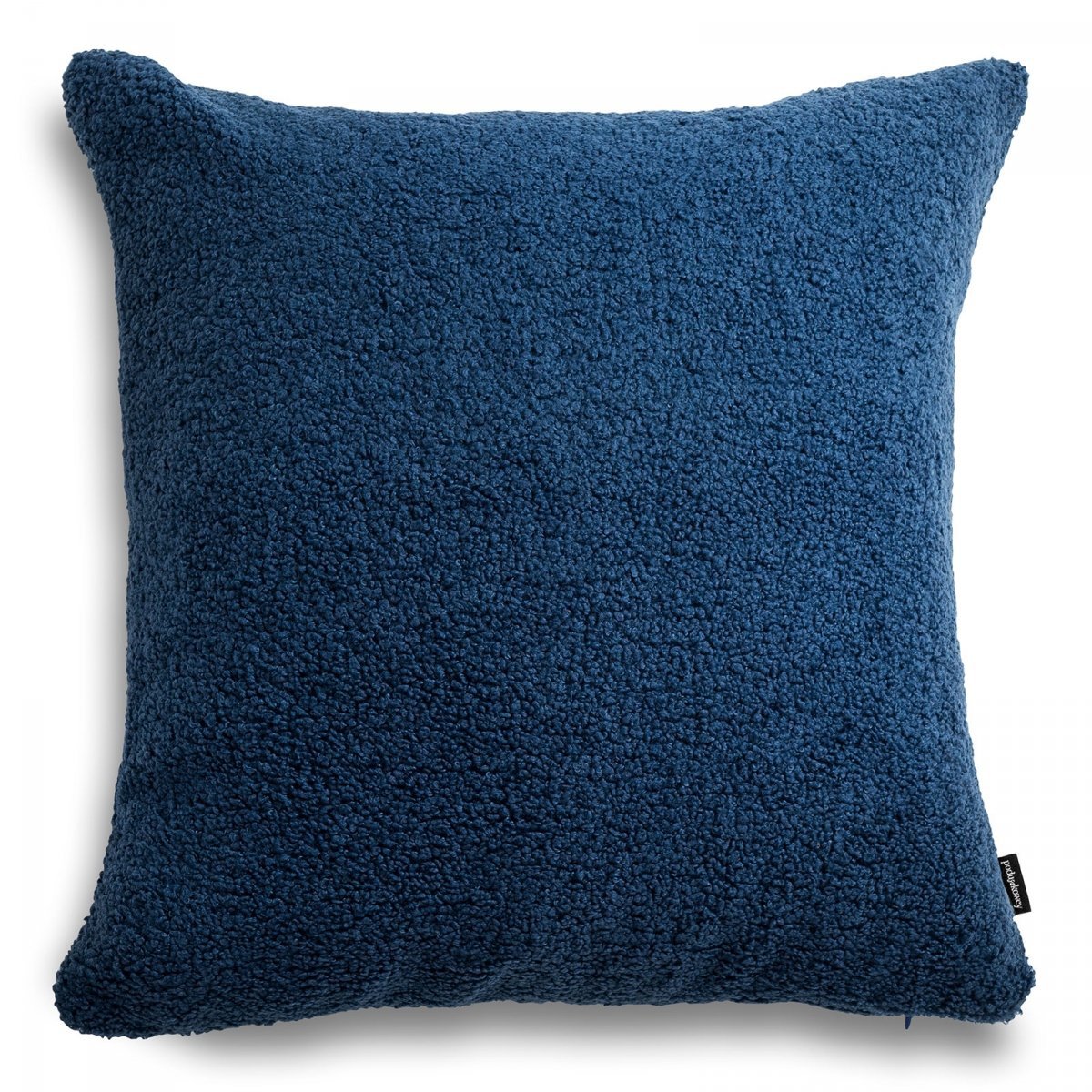 Cozy large navy decorative boucle pillow 50x50