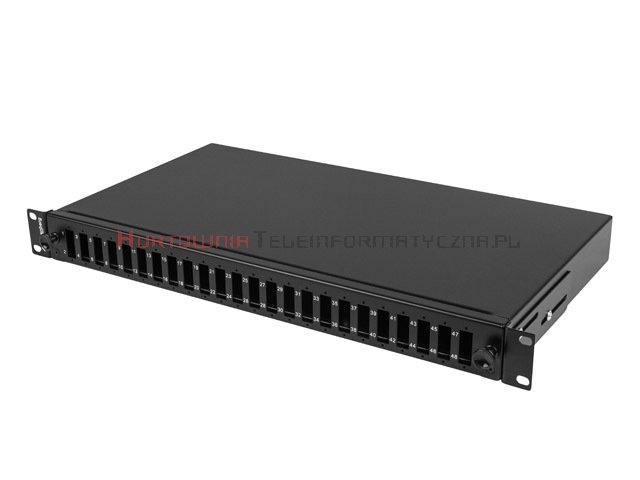 Lanberg Panel / Przełącznica światłowodowa 1U 19&quot; 24xSC Duplex, wysuwana, czarna