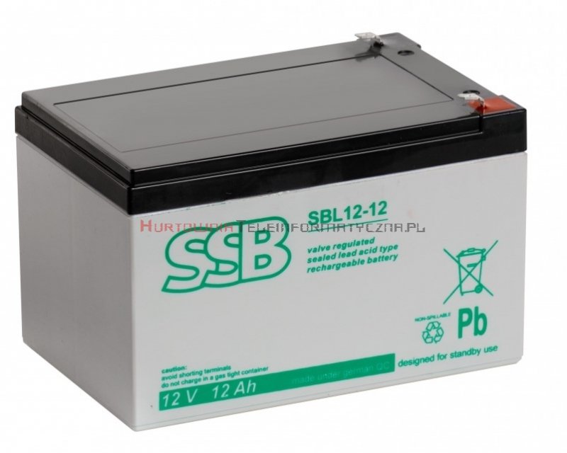 SSB Akumulator  SBL 12V 12Ah, przyłącze F2 6,3 mm (10-12 lat) 