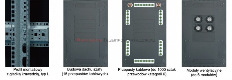 TOTEN Szafa RACK 19&quot; stojąca G7 18U 600x800mm, drzwi blacha/szkło szara