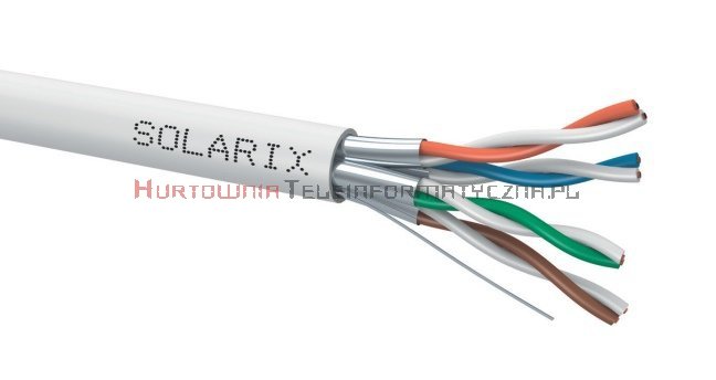 SOLARIX kabel U/FTP, drut, LSOH Dca, szary, kat.6A - 500m