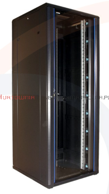IP-TIME Szafa RACK 19" stojąca 47U 800x800mm, drzwi blacha/szkło, czarna
