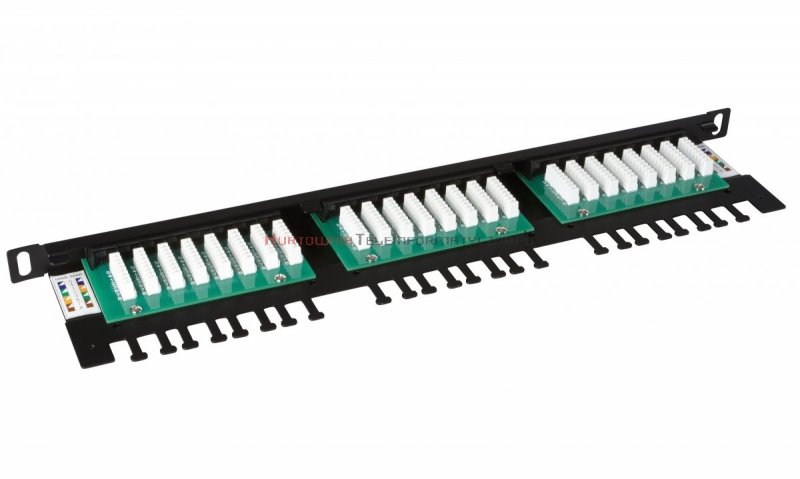 SOLARIX Patch Panel 24XRJ45 kat.5e UTP z półką, czarny 0,5U