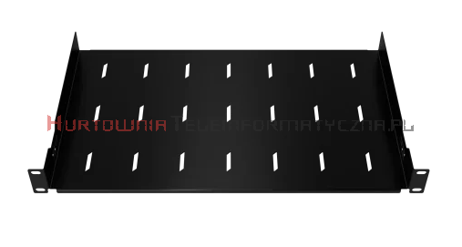 Półka stała 19", 1U, o gł. 270 mm., mocowana z przodu, czarna