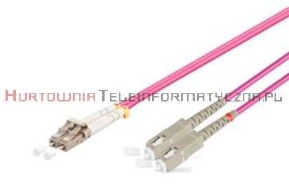 Patch cord światłowodowy SC/UPC-LC/UPC MM OM4 50/125, duplex, 2m
