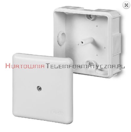Puszka elektr. hermetyczna natynkowa 85x85x40mm IP55, biała (na 1 śrubę)
