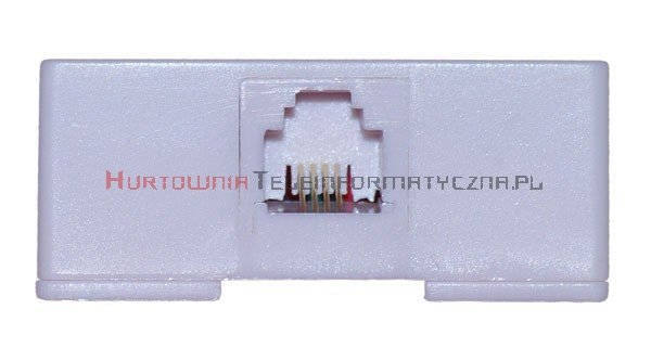 Gniazdo telefoniczne natynkowe 1 x RJ11 kompletne białe STANDARD (kwadrat)