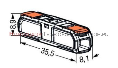 Szybko złączka elektryczna typu WAGO 2x4mm z dźwigniami przelotowa