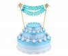 Topper na tort HAPPY BIRTHDAY niebieski