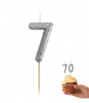 Świeczka Piker MINI Cyfra 7, BIO Brokatowa Czarna – 1 Szt.