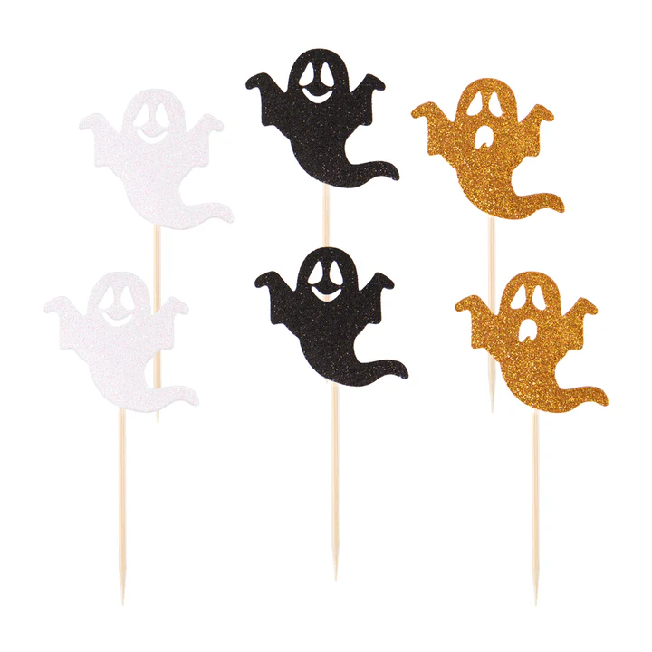 Toppery Halloween brokatowe duszki 6szt. mix 
