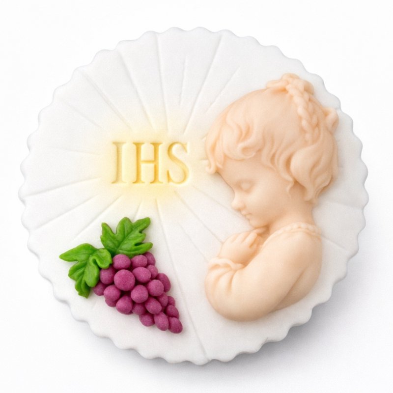 Dekoracja cukrowa na tort HOSTIA Z WINOGRONEM dziewczynka 10cm