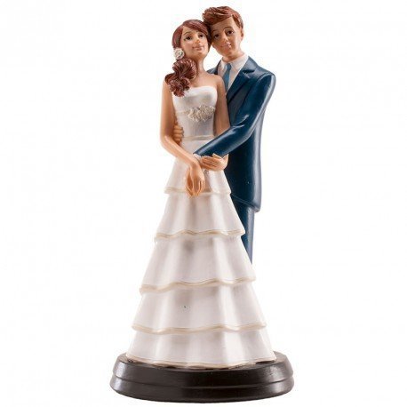 Figurka na tort ślub PARA MŁODA przytuleni 18cm