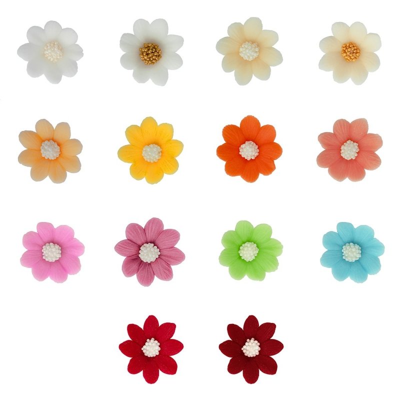 Kwiatki cukrowe na tort MIŁEK 10szt (12 kolorów) - Allegro