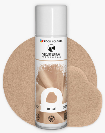 Zamsz Jadalny w Sprayu Velvet Spray BEIGE BEŻOWY 100 ml - Food Colours