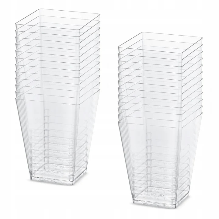 Pucharki do Deserów Monoporcji 160ml 25szt Pojemniki Plastikowe Wielorazowe