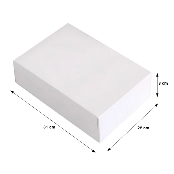 Pudełko cukiernicze klejone białe na ciasto 31x22x8 cm - 1szt.