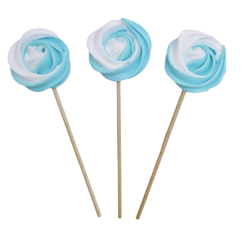 Lizaki Bezowe BIAŁO-NIEBIESKIE – Dekoracja na Tort i Deser | 3 sztuk | Hokus