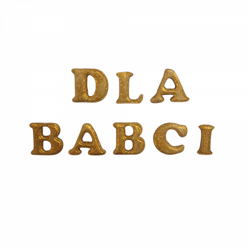 Cukrowe Literki - DLA BABCI | Dekoracja na Torty 1  komplet