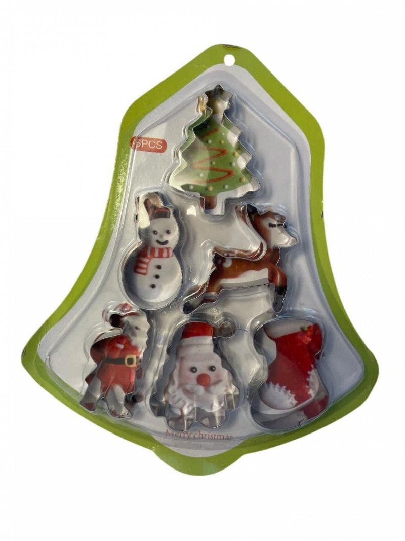 Foremki do pierników Merry Christmas 6 szt – metalowe, świąteczne