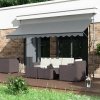 Markiza przeciwsłoneczna balkonowa 200x120 cm regulacja wysokości wodoodporna korbka ręczna szara MultiGarden