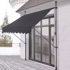 Markiza przeciwsłoneczna balkonowa 300x120 cm regulacja wysokości wodoodporna korbka ręczna szara MultiGarden