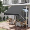 Markiza przeciwsłoneczna balkonowa 300x120 cm regulacja wysokości wodoodporna korbka ręczna szara MultiGarden