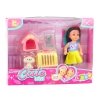 Zestaw Mini Laleczka W Sukience Pieski Buda Transporter