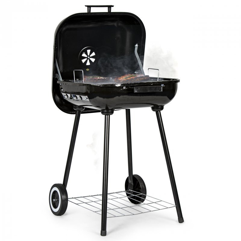 Grill węglowy ogrodowy z pokrywą na zawiasach + kółka MultiGarden
