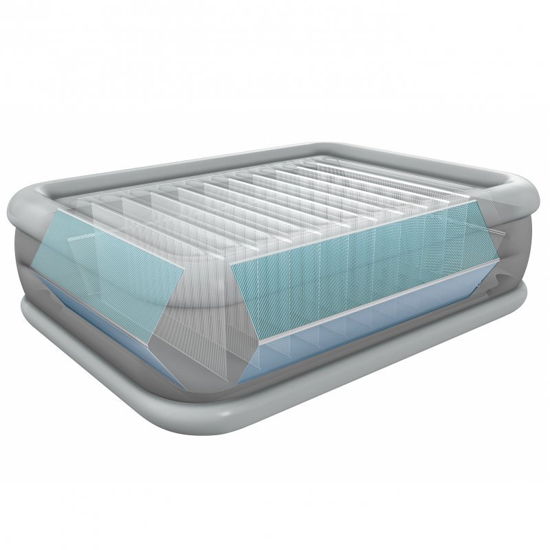 Materac łóżko do spania dwuosobowy z pompką automatyczną 203x152 cm INTEX 64418ND