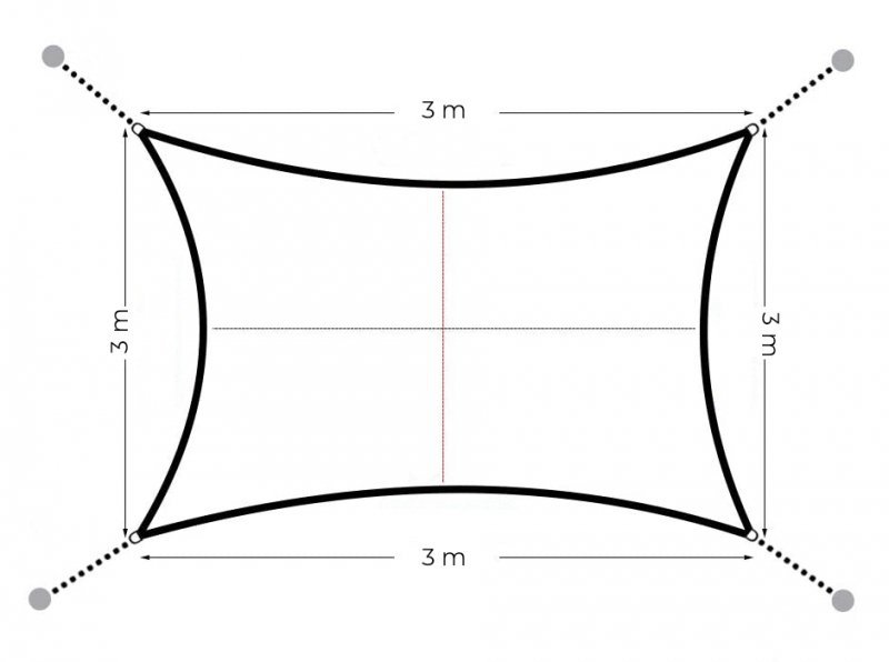Kwadratowy żagiel przeciwsłoneczny 3x3 m daszek wodoodporny szary MultiGarden