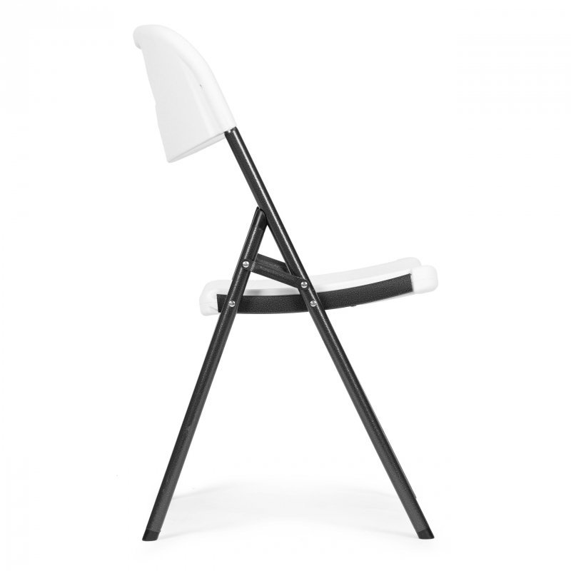 Komplet 2 krzeseł składanych zestaw cateringowy metal HDPE białe ModernHome
