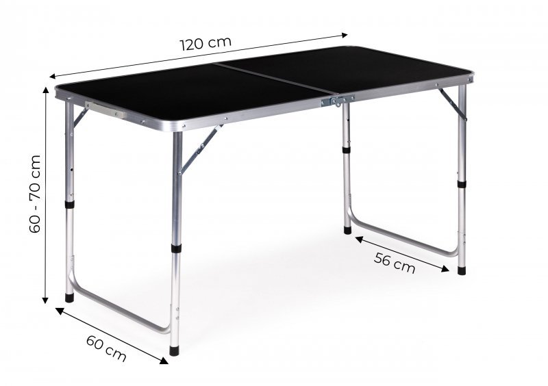 Stolik turystyczny stół składany kemping czarny blat 120x60 cm MultiGarden