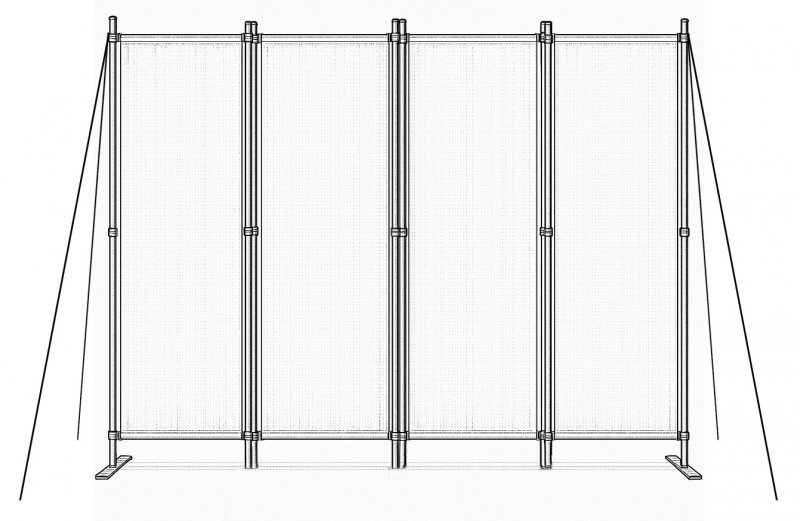 Składany parawan ogrodowy pokojowy 4-panelowy 167x216 cm beżowy MultiGarden