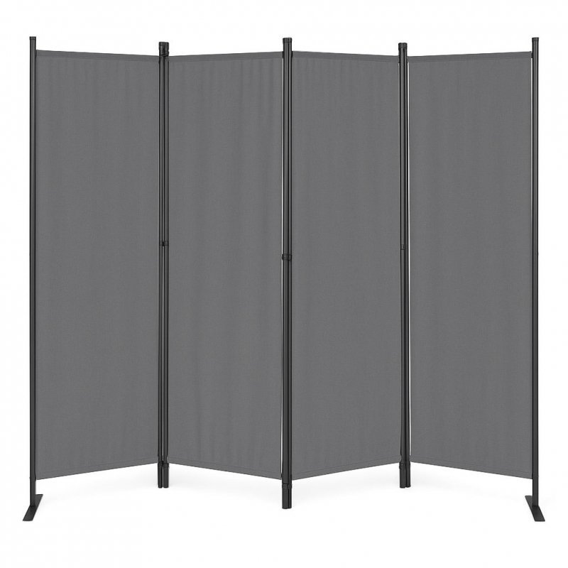 Składany parawan ogrodowy pokojowy 4-panelowy 167x216 cm szary MultiGarden