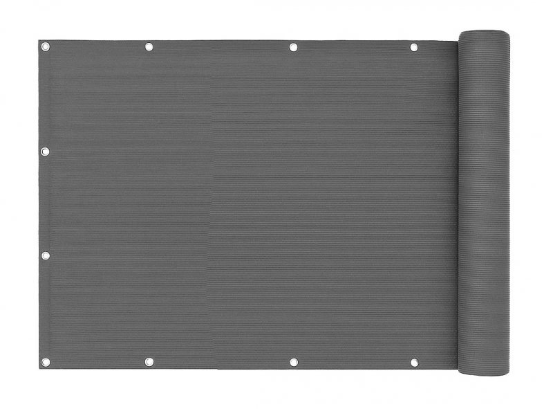 Osłona balkonowa z okuciami 100x500 cm siatka cieniująca + elementy instalacyjne szara MultiGarden