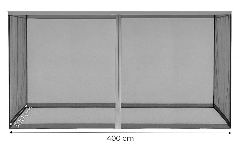 Moskitiera do pawilonu ogrodowego 3x4 m siatka z zamkami błyskawicznymi MultiGarden