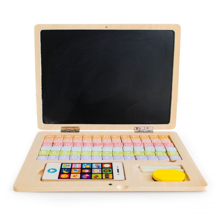 Drewniany laptop edukacyjny tablica magnetyczna ECOTOYS