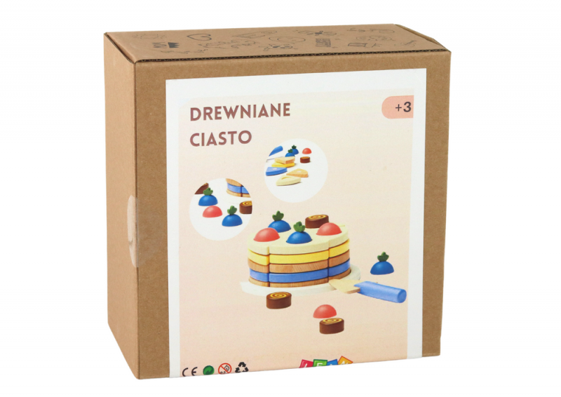 Drewniane Ciasto Tort Kawałki 8 ele.